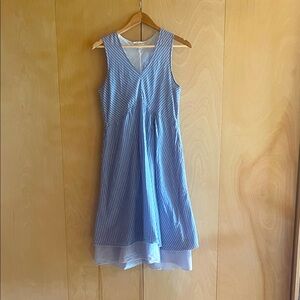 Blue Striped Sleeveless Dress